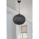 Φωτιστικό οροφής μονόφωτο Leshia pakoworld Ε27 μαύρο Φ38x38εκ - Image 2