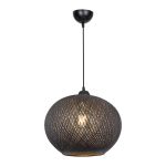 Φωτιστικό οροφής μονόφωτο Leshia pakoworld Ε27 μαύρο Φ38x38εκ - Image 3