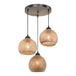 Φωτιστικό οροφής τρίφωτο PWL-1121 pakoworld Ε27 καφέ Φ40x75εκ - Image 3