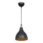 Φωτιστικό οροφής μονόφωτο Lofty pakoworld Ε27 μαύρο Φ18x22εκ - Image 2