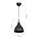 Φωτιστικό οροφής μονόφωτο Lofty pakoworld Ε27 μαύρο Φ18x22εκ - Image 4