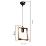 Φωτιστικό οροφής μονόφωτο Isolate pakoworld Ε27 καρυδί 18.5x3x24εκ - Image 4