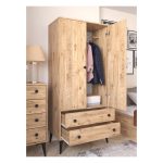Ντουλάπα Δίφυλλη ArteLibre AMARI Δρυς Μοριοσανίδα 82x48x180cm - Image 3