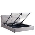 Κρεβάτι Διπλό ArteLibre ACAENA Γκρι Βελούδο 224x182.5x97cm (Στρώμα 160x200cm) - Image 7