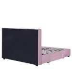 Κρεβάτι Διπλό ArteLibre ANNONA Ανοιχτό Ροζ Βελούδο 217x175x117.5cm (Στρώμα 160x200cm) - Image 4