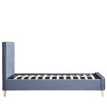 Κρεβάτι Μονό ArteLibre TULIP Σκούρο Γκρι Βελούδο 206.5x100.5x110cm (Στρώμα 90x190cm) - Image 2