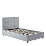 Κρεβάτι Μονό ArteLibre CLOUDREST Γκρι Ύφασμα 214x127.5x109cm (Στρώμα 120x200cm)