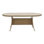 Τραπέζι Keir pakoworld rattan-αλουμίνιο καφέ 180x90x72εκ - Image 2
