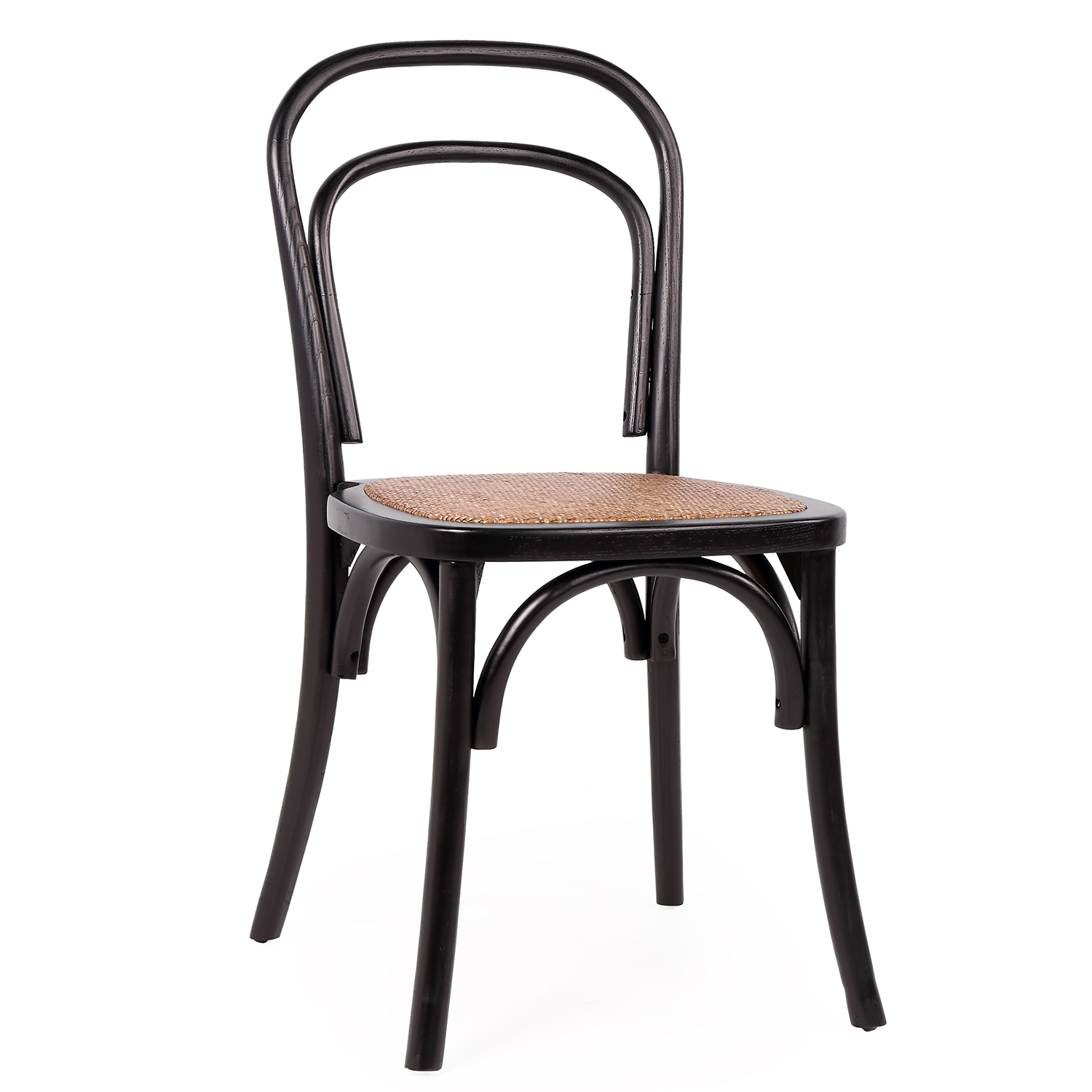15320025 Καρέκλα Επαγγελματική ArteLibre LETO Μαύρο Ξύλο/Rattan 45x54x89cm - Image 1