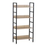 Ραφιέρα ArteLibre TYNDALL Με 4 Ράφια 60X27.6X126cm Δρυς/Μαύρο Μοριοσανίδα/Μέταλλο - Image 2