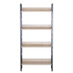 Ραφιέρα ArteLibre TYNDALL Με 4 Ράφια 60X27.6X126cm Δρυς/Μαύρο Μοριοσανίδα/Μέταλλο - Image 3