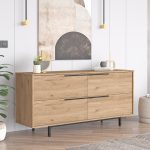 Μπουφές ArteLibre CARTMEL Φυσικό Μοριοσανίδα/Μέταλλο 44.5x160x74.3cm - Image 2