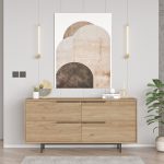 Μπουφές ArteLibre CARTMEL Φυσικό Μοριοσανίδα/Μέταλλο 44.5x160x74.3cm - Image 3