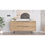 Μπουφές ArteLibre CARTMEL Φυσικό Μοριοσανίδα/Μέταλλο 44.5x160x74.3cm - Image 5