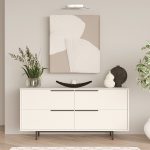 Μπουφές ArteLibre CARTMEL Λευκό Μοριοσανίδα/Μέταλλο 44.5x160x74.3cm - Image 3