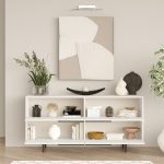 Μπουφές ArteLibre CARTMEL Λευκό Μοριοσανίδα/Μέταλλο 44.5x160x74.3cm - Image 4