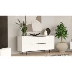 Μπουφές ArteLibre CARTMEL Λευκό Μοριοσανίδα/Μέταλλο 44.5x160x74.3cm - Image 5