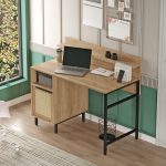 Γραφείο ArteLibre WING Φυσικό Μοριοσανίδα/Μέταλλο 60x120x99.8cm - Image 3