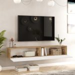 Έπιπλο Τηλεόρασης ArteLibre KENT Πεύκο/Λευκό Μοριοσανίδα 180x31.6x29.6cm - Image 3