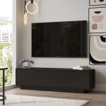 Έπιπλο Τηλεόρασης ArteLibre BRENT Μαύρο Μοριοσανίδα 140x35.5x38.2cm - Image 2