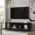 Έπιπλο Τηλεόρασης ArteLibre BRENT Μαύρο Μοριοσανίδα 140x35.5x38.2cm - Image 3