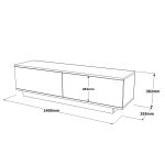 Έπιπλο Τηλεόρασης ArteLibre BRENT Μαύρο Μοριοσανίδα 140x35.5x38.2cm - Image 5