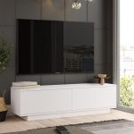 Έπιπλο Τηλεόρασης ArteLibre BRENT Λευκό Μοριοσανίδα 140x35.5x38.2cm - Image 2