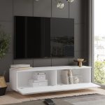 Έπιπλο Τηλεόρασης ArteLibre BRENT Λευκό Μοριοσανίδα 140x35.5x38.2cm - Image 3