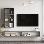 Σύνθετο ArteLibre ANERLEY Σκούρο Καφέ/Γκρι Με Εφέ Τσιμέντο Μοριοσανίδα 174.6x27.3x25cm/48.2x22x97.6cm - Image 4