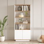 Βιβλιοθήκη ArteLibre BELMONT Πεύκο/Λευκό Μοριοσανίδα 75.5x26.8x168.3cm - Image 3