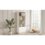 Βιβλιοθήκη ArteLibre BELMONT Πεύκο/Λευκό Μοριοσανίδα 75.5x26.8x168.3cm - Image 5