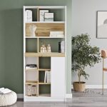 Βιβλιοθήκη ArteLibre BERRYLANDS Λευκό/Φυσικό Μοριοσανίδα 75.6x25x170cm - Image 2