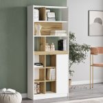 Βιβλιοθήκη ArteLibre BERRYLANDS Λευκό/Φυσικό Μοριοσανίδα 75.6x25x170cm - Image 3