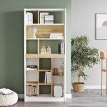 Βιβλιοθήκη ArteLibre BERRYLANDS Λευκό/Φυσικό Μοριοσανίδα 75.6x25x170cm - Image 4