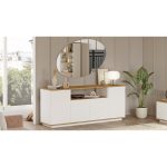 Μπουφές ArteLibre BOWES Πεύκο/Λευκό Μοριοσανίδα 180x44.5x75cm - Image 4