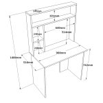 Γραφείο ArteLibre BROMPTON Πεύκο/Λευκό Μοριοσανίδα 90x51.6x148cm - Image 5