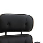 Πολυθρόνα relax Mirto pakoworld μασίφ ξύλο καρυδί -PU μαύρο 80x80x96.5εκ - Image 6