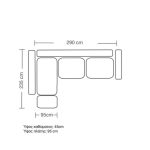 Γωνιακός καναπές δεξιά γωνία Luxury II pakoworld ύφασμα ciel-cream 290x235x95εκ - Image 4