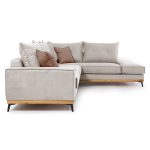 Γωνιακός καναπές αριστερή γωνία Luxury II pakoworld ύφασμα cream-mocha 290x235x95εκ - Image 3