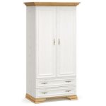 Ντουλάπα Jaden pakoworld δίφυλλη golden oak-λευκό antique 101x62x197,5εκ