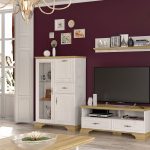 Βιτρίνα Jaden pakoworld golden oak-λευκό antique 93,5x39x133εκ - Image 2