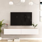 Έπιπλο τηλεόρασης επιτοίχιο Dello pakoworld λευκό-sonoma 180x31.6x29.6εκ - Image 4