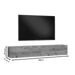 Έπιπλο τηλεόρασης επιτοίχιο Dello pakoworld λευκό-sonoma 180x31.6x29.6εκ - Image 6