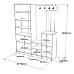 Έπιπλο εισόδου Doorse pakoworld μελαμίνης λευκό-sonoma 147.5x35x180εκ - Image 3