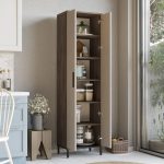 Στήλη Cambi pakoworld σε καφέ-ανθρακί απόχρωση 50x35.5x183.6εκ - Image 3