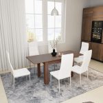 Τραπέζι Quiin pakoworld επεκτεινόμενο καρυδί 120-164x70x73.5εκ - Image 3