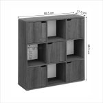 Βιβλιοθήκη Bookel pakoworld σε sonoma απόχρωση 88.5x27.5x89.3εκ - Image 5
