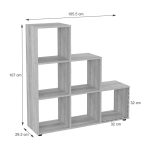 Βιβλιοθήκη Schody pakoworld σε oak απόχρωση 105.5x29.2x107εκ - Image 3