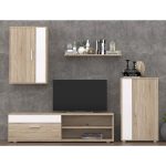 Σύνθετο σαλονιού Zafira pakoworld sonoma-λευκό 190x35x190εκ - Image 3