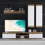 Σύνθετο σαλονιού Sandro pakoworld καρυδί-λευκό 175x37x160εκ - Image 3